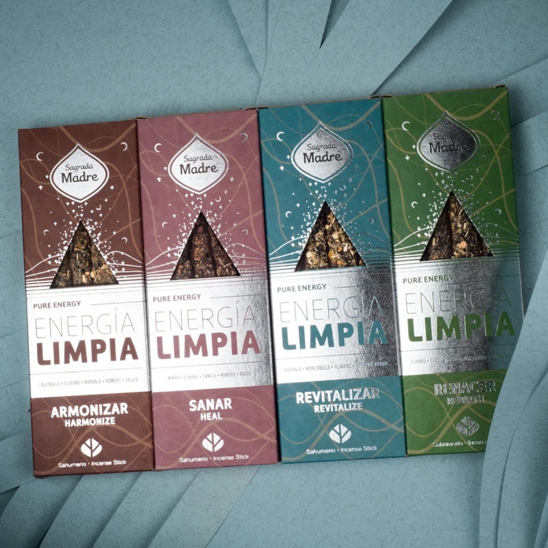 Pure Energy Wierook - Genezing - handgemaakte natuurlijke geurstokjes - verpakking en ontwerp