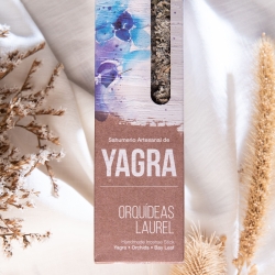 Yagra Wierook - Orchidee en Laurier - ambachtelijke bloemenwierook - verpakking en ontwerp