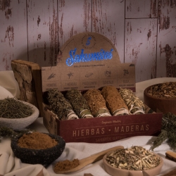 Set van 5 Smudge Sticks - Herbs and Sacred Woods - energetische zuiveringsbundel - productoverzicht