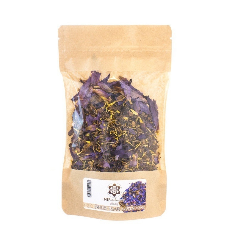 Blue Lotus Flowers - dried Nymphaea Caerulea flowers - close-up detail Blue Lotus Flowers - dried Nymphaea Caerulea flowers - close-up detail