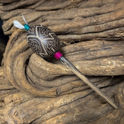 Shipibo Rattle - Ceremonial Maracas from Peru - Ritual Percussion Instrument - close-up detail