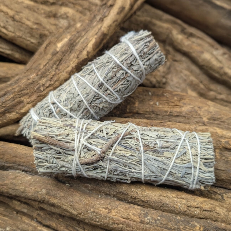 Blue Sage / Blauwe Salie - 2 Smudge Sticks - energetische zuiveringsbundel - productoverzicht