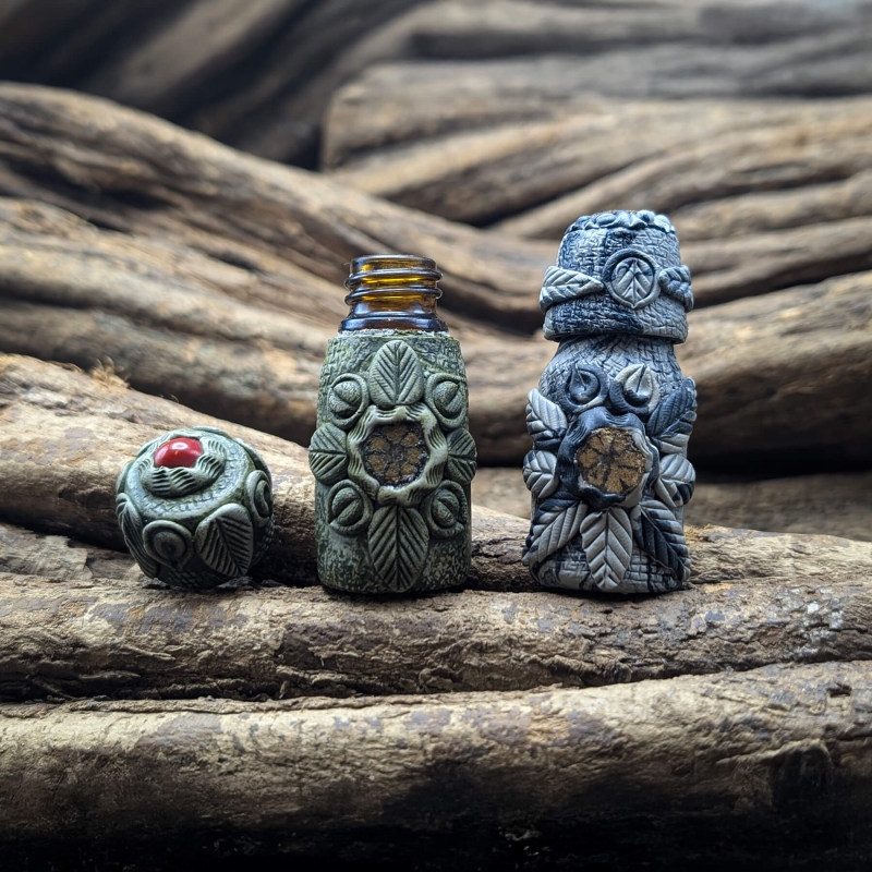 Rap&eacute; Container - Glass Small - glass storage jar for ceremonial powder