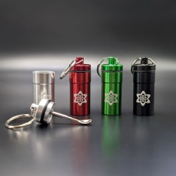 Metal Stash Tube with Telescopic Spoon - Waterproof Storage Accessory - product overview