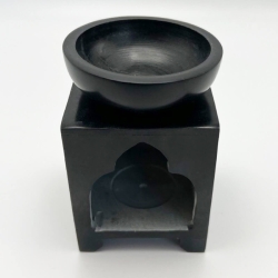 Zeepsteen Olieverdamper Flower of Life Kopen | Zwart Steen