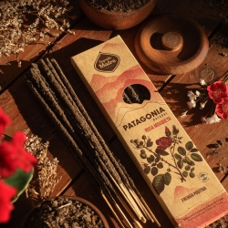 Musk Rose - Patagonia Wierook - ambachtelijke Argentijnse geurstokjes - verpakking en ontwerp Musk Rose - Patagonia Wierook - ambachtelijke Argentijnse geurstokjes - verpakking en ontwerp
