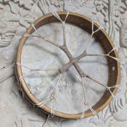 Authentic Shamanic Drum 40cm - 3 - handcrafted ceremonial instrument - top view Authentic Shamanic Drum 40cm - 3 - handcrafted ceremonial instrument - top view