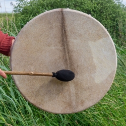 Authentic Shamanic Drum 50cm - 6 - handcrafted ceremonial instrument - back side