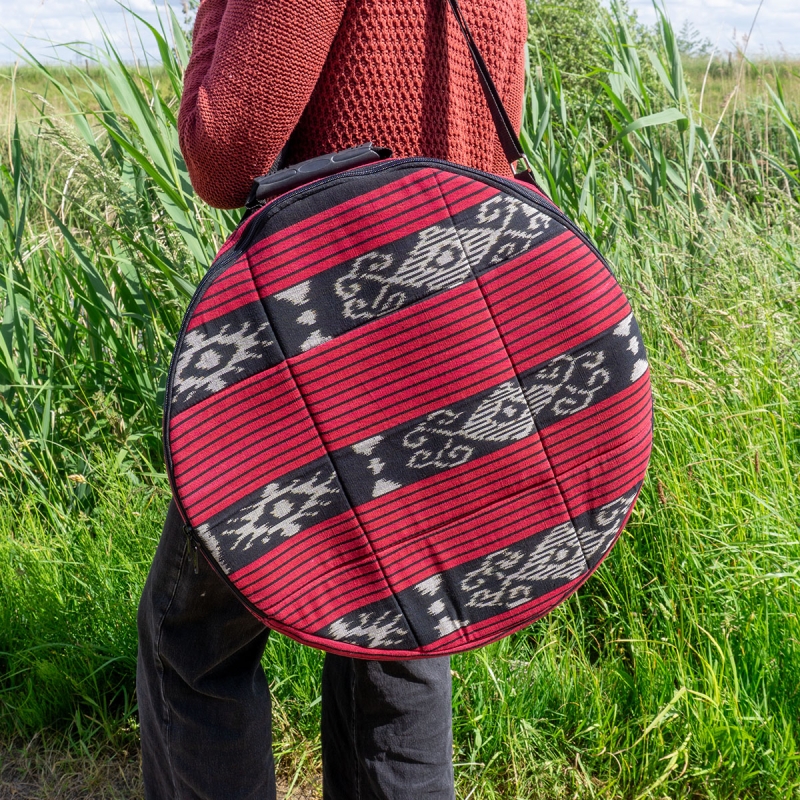 Authentic Drum Cover - 50cm - handcrafted ceremonial instrument - craftsmanship detail Authentic Drum Cover - 50cm - handcrafted ceremonial instrument - craftsmanship detail