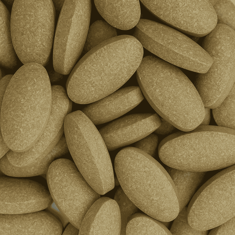 Pure Pressed Green Kratom - pressed Mitragyna Speciosa tablets - close-up detail