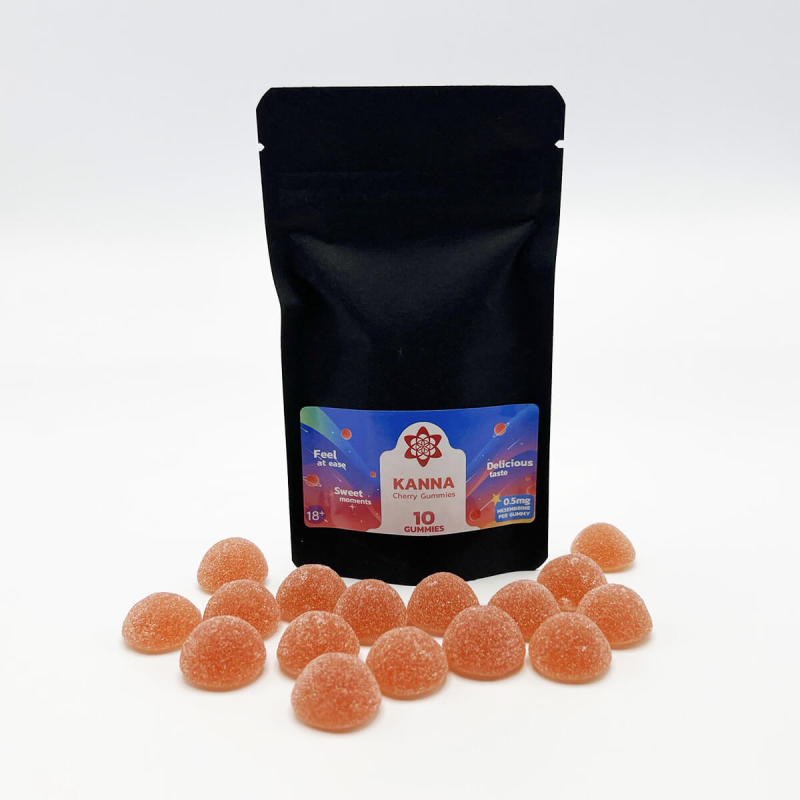 KANNA Cherry Gummies - Natuurlijke Kanna met Kersensmaak - Sceletium Tortuosum snoepjes - productoverzicht KANNA Cherry Gummies - Natuurlijke Kanna met Kersensmaak - Sceletium Tortuosum snoepjes - productoverzicht