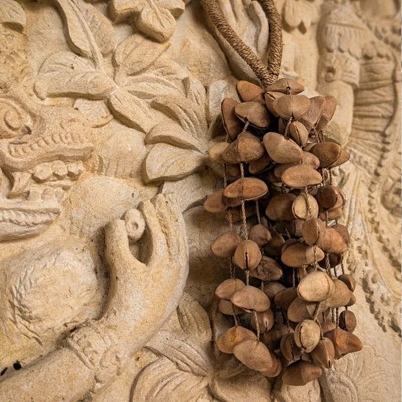 Shamanic Seed Shaker - Kenari - handcrafted ceremonial instrument - craftsmanship detail