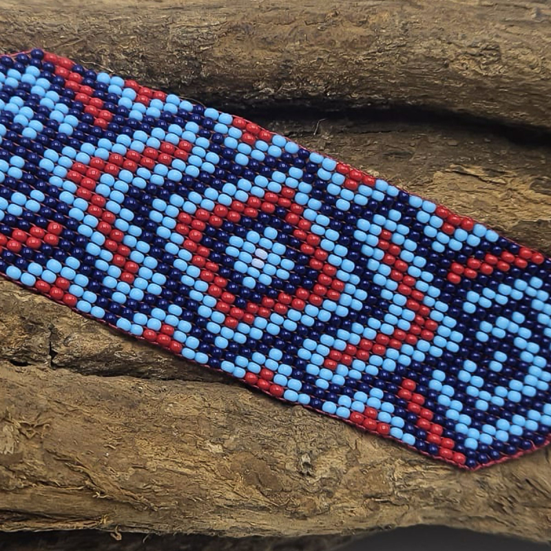 Huni Kuin Armband M2 | Blauwe Handgemaakte Amazone Armband