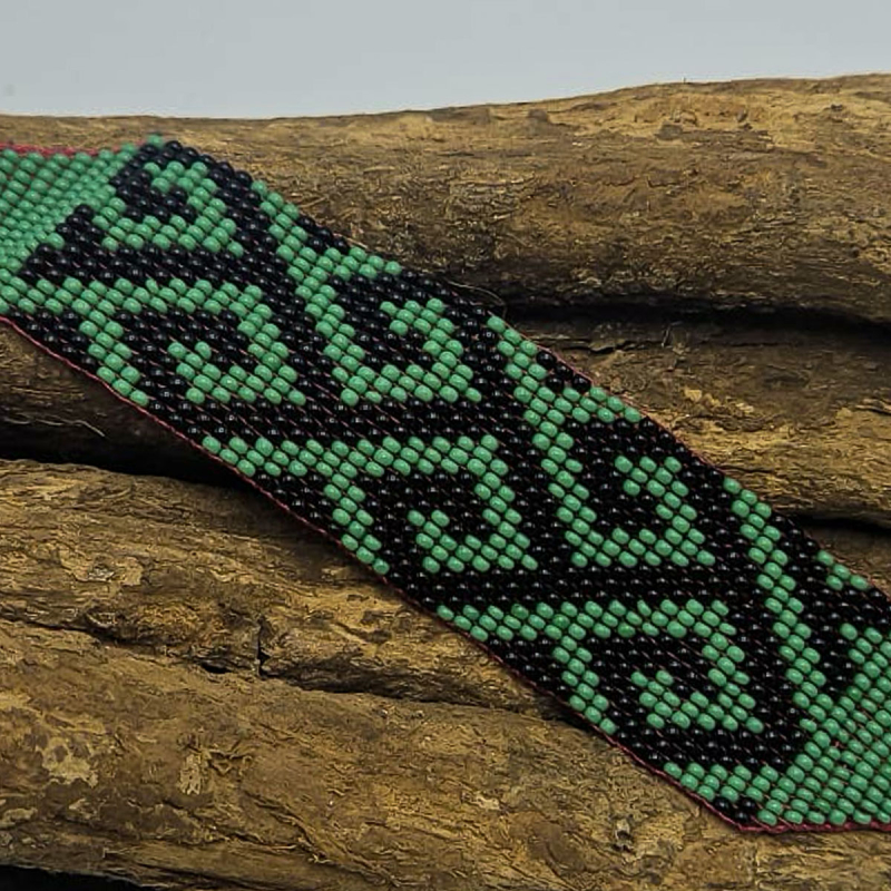 Huni Kuin Armband M8 | Mintgroene Handgemaakte Amazone Armband