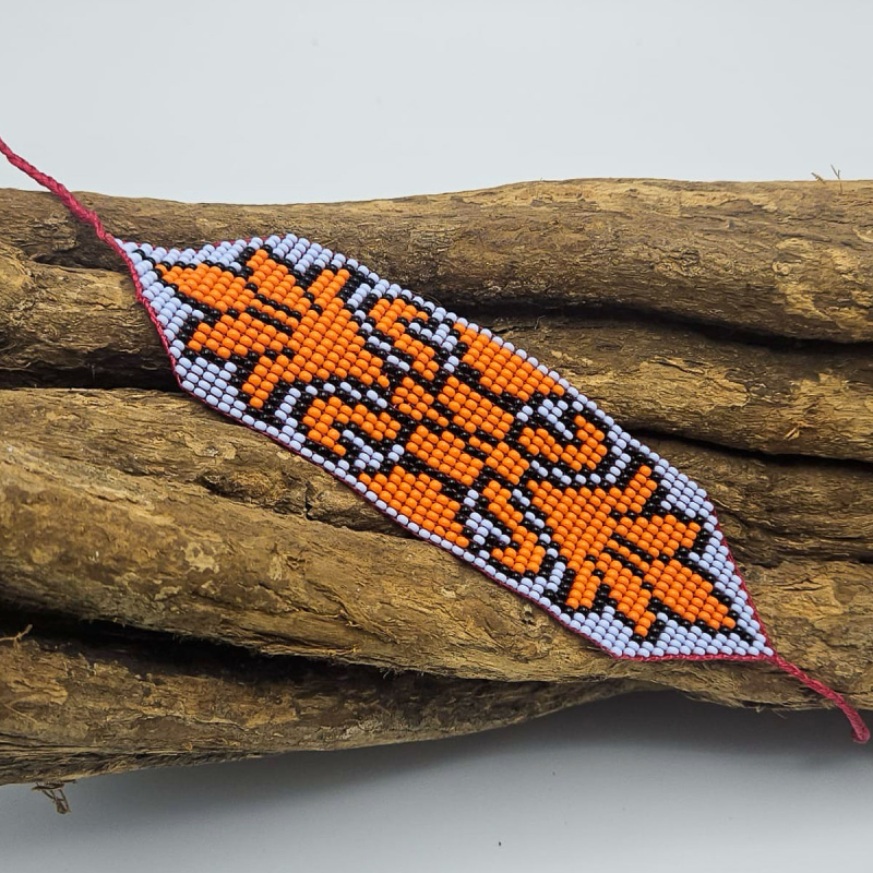Huni Kuin Armband M9 | Oranje Handgemaakte Amazone Armband