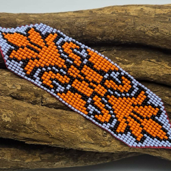 Huni Kuin Tribe Beaded Bracelet - M9 - handcrafted indigenous bead jewelry - worn on wrist