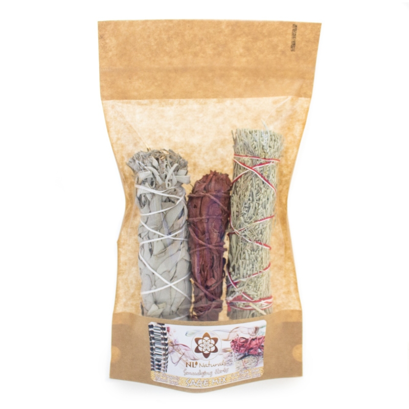 Sage Mix - White, Blue and Dragon Blood - purifying smudge sticks