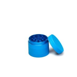 Grinder Aluminium Blauw 38mm - aluminium kruidenmolen - detailopname