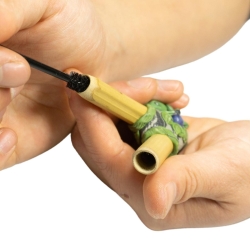 Kuntanawa King Lizard Kuripe - handcrafted rap&eacute; self-applicator - side view craftsmanship