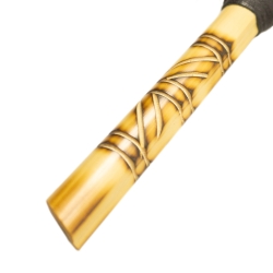 Tepi - Leather Bamboo Black - handcrafted rap&eacute; partner applicator - bamboo detail