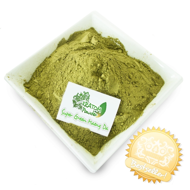 Kratom Super Maeng Da Green - finely ground Mitragyna Speciosa powder