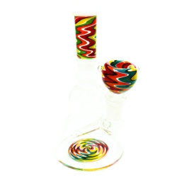 Mini Glass Bong - handblown borosilicate glass piece - close-up detail Mini Glass Bong - handblown borosilicate glass piece - close-up detail