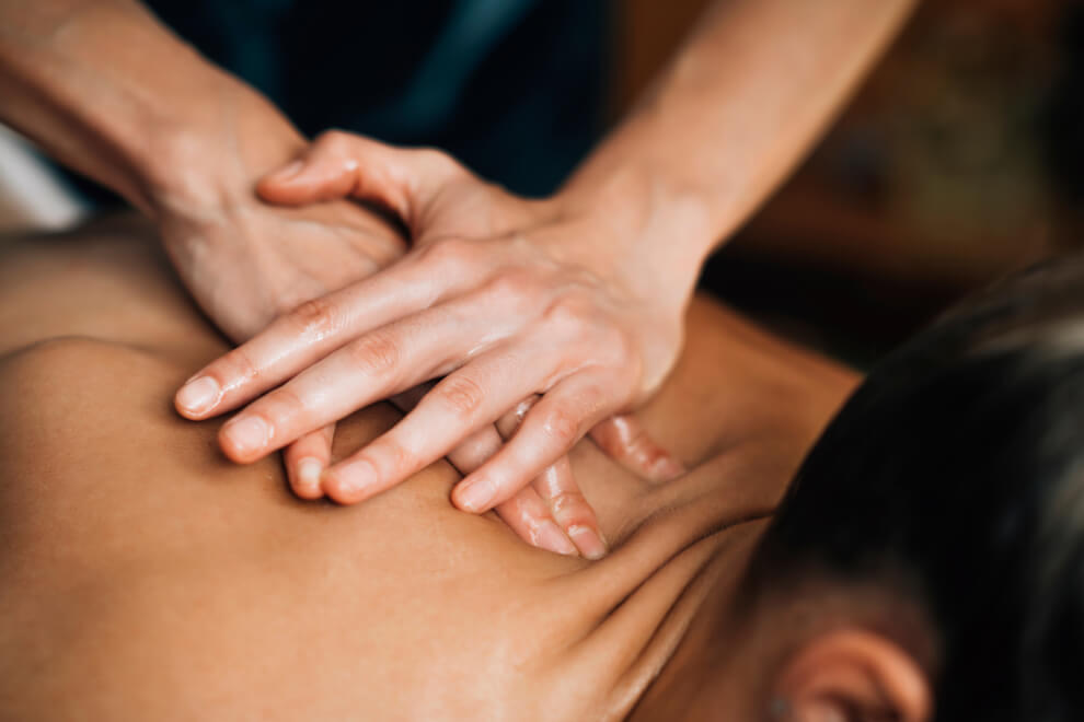 Massage with essential oil