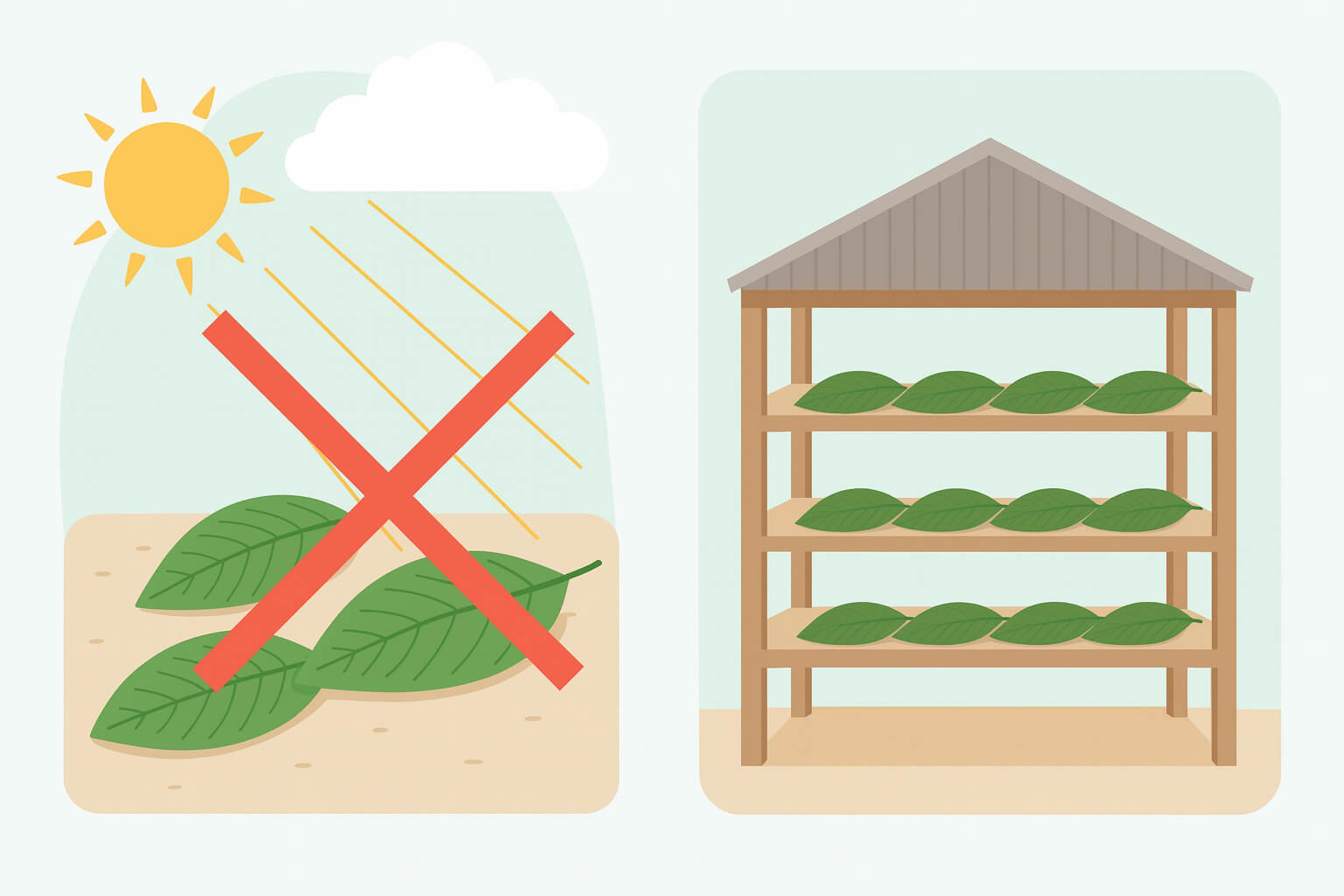 Kratom drying facility in Borneo