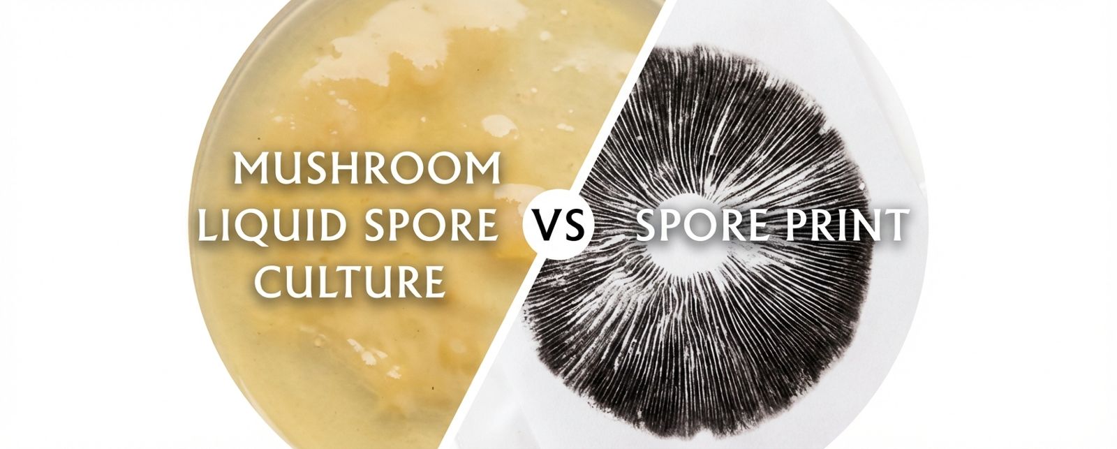 Liquid spore culture ampoule and spore print
