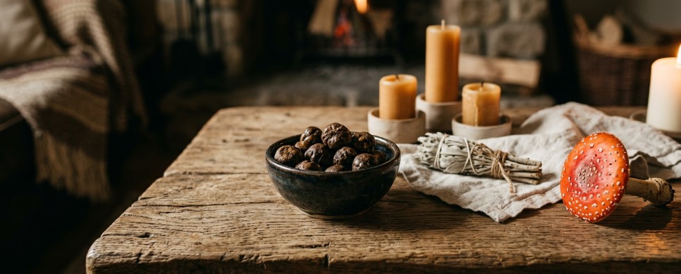 Moderne magic truffels ritueel setting