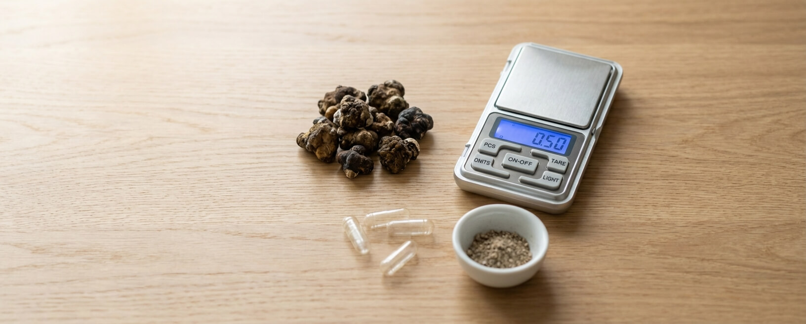 Microdosing truffles preparation with scale