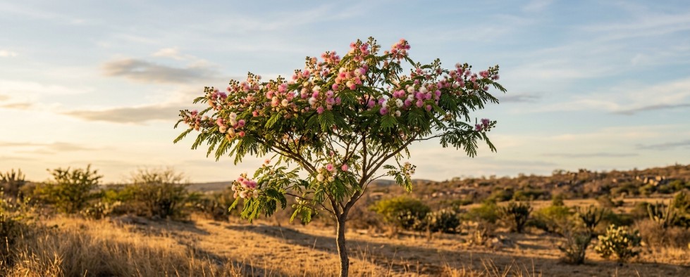 Mimosa tenuiflora Jurema Preta boom