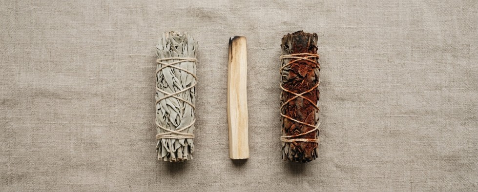 White sage, palo santo and Dragon's Blood sage comparison